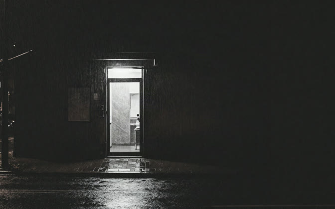 Outside, after